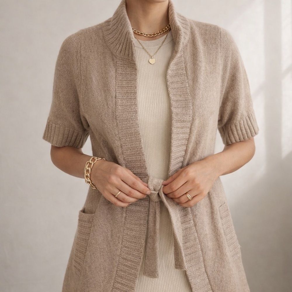 Banana Republic Lambswool Cashmere Blend Belted Cardigan